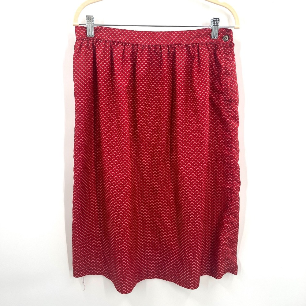 Vintage city miss Rockabilly retro cottagecore prairie grandmacore red‎ skirt 14